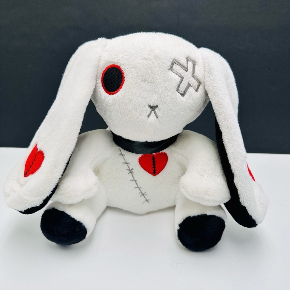 Goth Bunny Plush Rabbit Stuffed Animal 9" Spooky Horror Plush Halloween Bunny